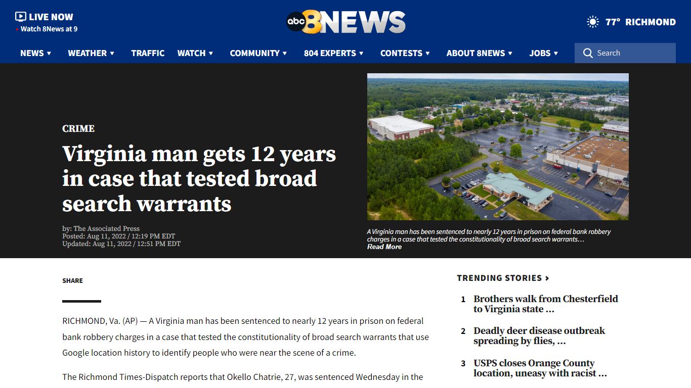 Virginia man gets 12 years in case that tested broad search warrants ...